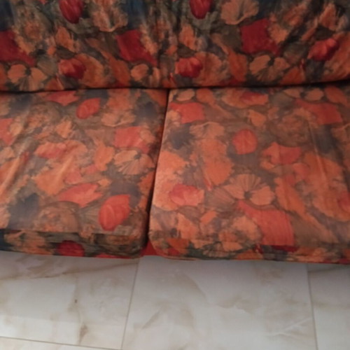 Living room sofa set used, alpaca fabric, includes 3-seat bed mechanism and 2-seat storage