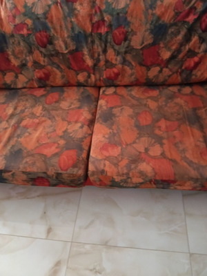 Living room sofa set used, alpaca fabric, includes 3-seat bed mechanism and 2-seat storage