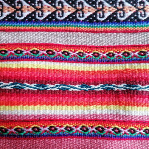 Peruvian woven toiletry bag handmade, new, pink and orange