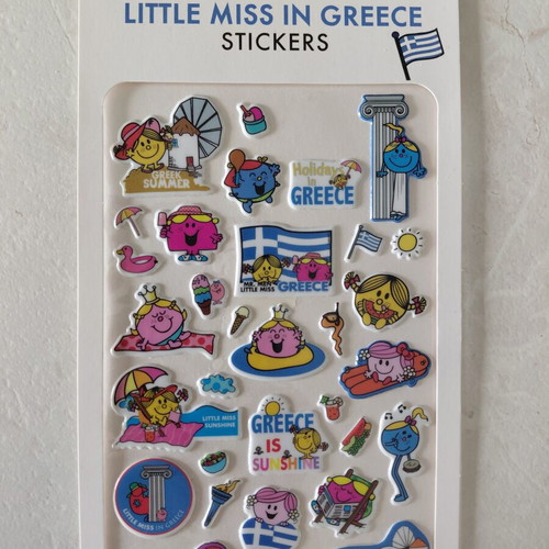 Mr. Men Little Miss Puffy Stickers New, Greek Summer Theme
