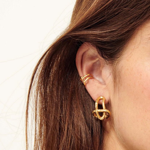 Sessun gold ear cuff new made of recycled brass