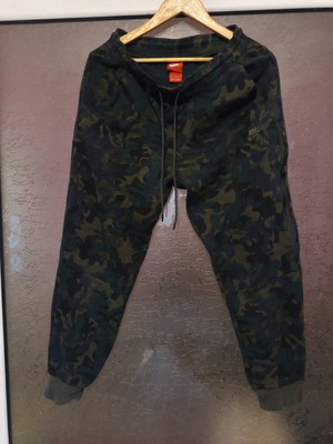 Nike Tech Fleece pants, size M, black and green