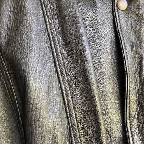 Bomber vintage unisex leather jacket used, black, size M