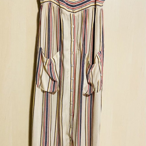 Zara Boho Maxi Dress striped, like new, cotton linen, size M