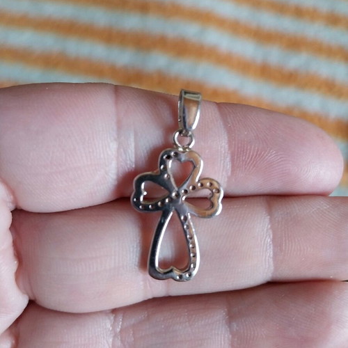 Steel cross with zircon new