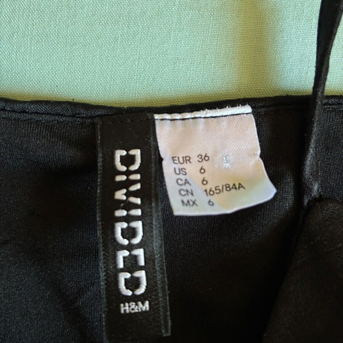 H&M Divided Black Slip Shift Mini Dress Size S Like New