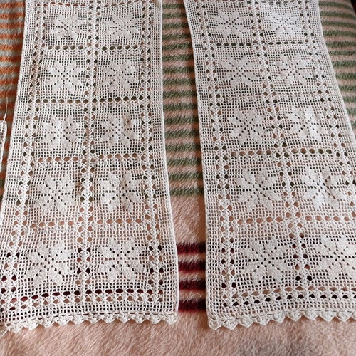 Crochet handiwork like new, 4 handmade curtain pieces