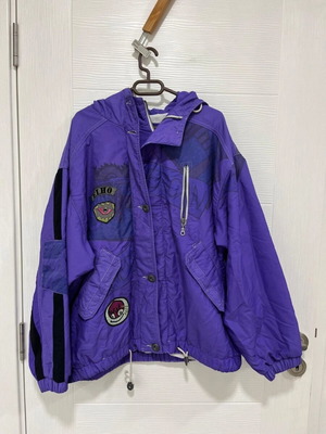 Elho Winter Jacket with Hood Size 42 US14 Purple vintage used