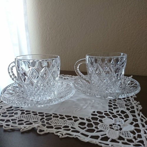 Crystal cups like new for coffee or tea