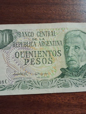 500 Pesos Argentina used banknote