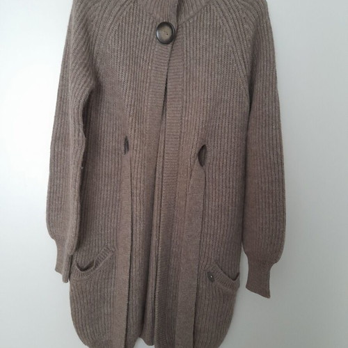 Liu Jo cardigan long knitted like new, brown with belt and 2 pockets