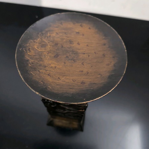 Metal decorative candle holder in bronze color like new