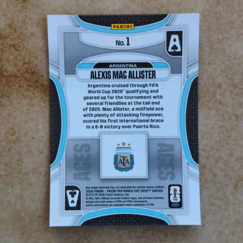 Panini Prizm Alexis Mac Allister Argentina soccer card like new