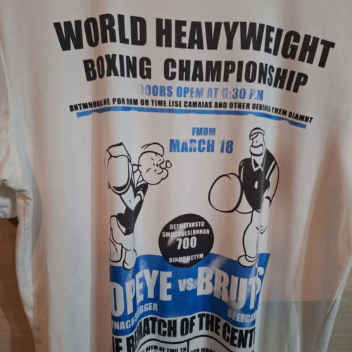 Popeye vs Brutus collectible T shirt like new, size XXL, A-Style
