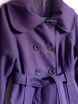 Wool jacket short with belt and 3/4 sleeve, like new