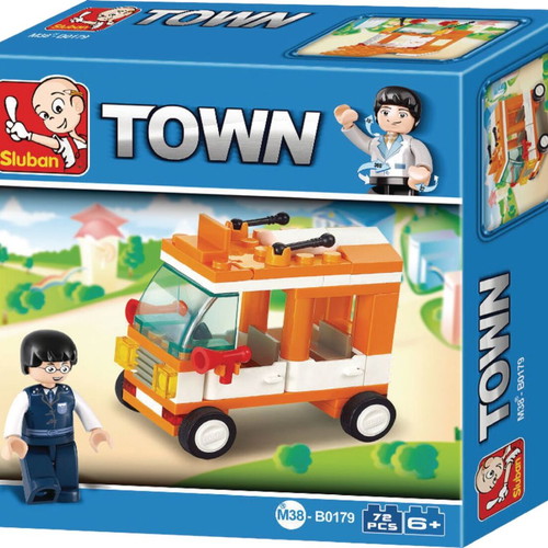 Sluban Minibus Building Blocks 72pcs for 6+ Years new
