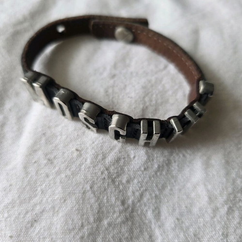 Moschino leather bracelet used, vintage 1990, black