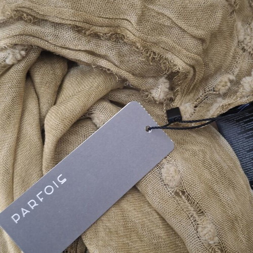 Pashmina scarf new, beige and ochre color with patterns