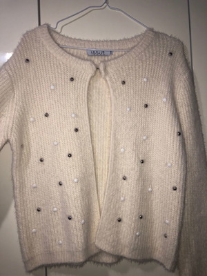 Issue cardigan beige with white and silver studs used