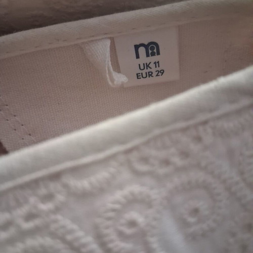 Mothercare espadrilles size 29 white like new, soft and comfortable