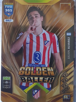 FIFA 365 2025-2026 Adrenalyn XL Golden Baller 7 Julián Alvarez κάρτα σαν καινούργιο