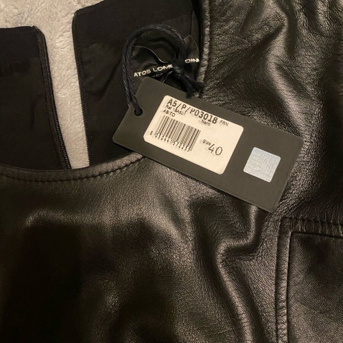 Zini dress like new, leather front and elastic back, black, size S