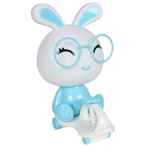 Keskor Children's Decorative Blue Bunny Table Lamp with Scooter