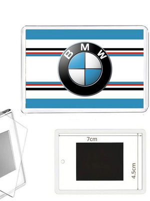 BMW μαγνητάκι ψυγείου με διάφανη ακρυλική κορνίζα φωτογραφιών, 7 x 4,5 εκ.