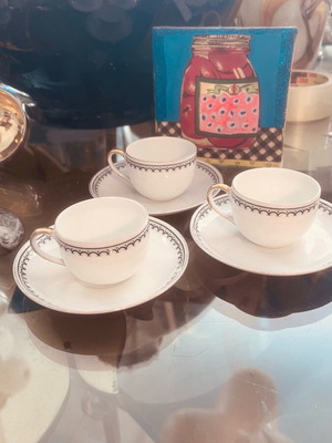KPM Porcelain Like New 3 Espresso Cups Antique