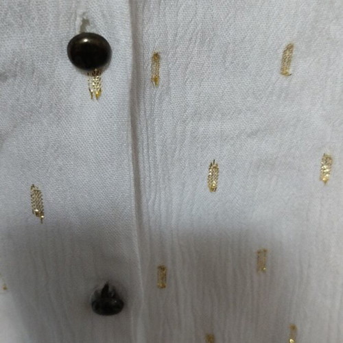 Zara white shirt with gold metallic details used, size S
