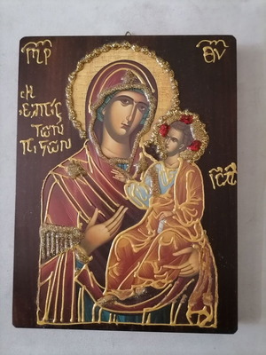 Icon of Panagia Vrefokratousa The Hope of the Faithful on Wood like new