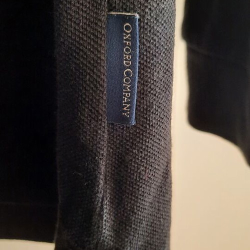 Oxford Company long-sleeve polo shirt size L, like new, 100% cotton, black