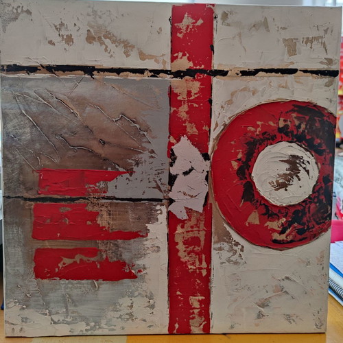 Canvas painting new, 40×40 cm, wide stretcher