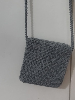 Handmade grey crossbody bag