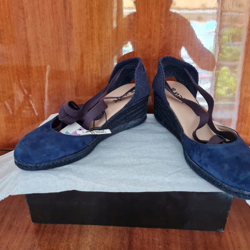 Nak low anatomical leather platform sandals size 40 new, blue