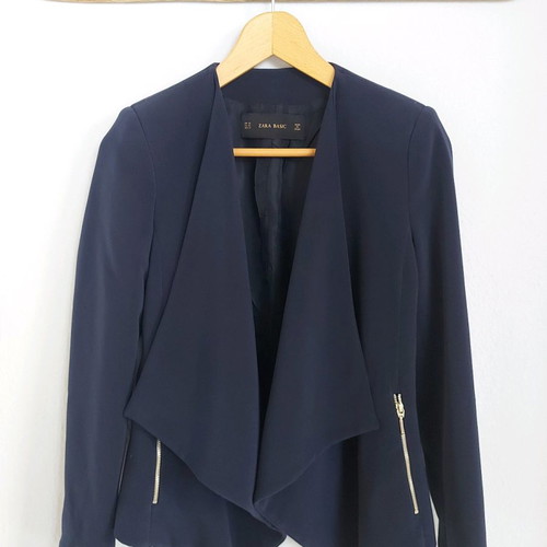 Zara women's jacket dark blue used, size XS