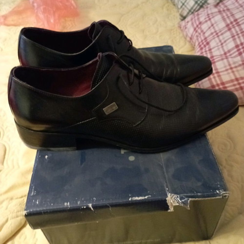 Men's leather shoes used, size 44, black