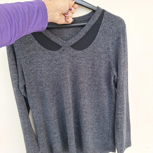 Knitted blouse dark gray used, size M