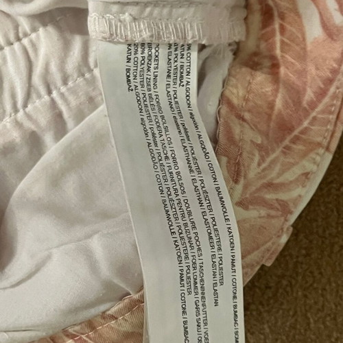 Mango cotton stretch pants size 38 Europe like new, white and pink
