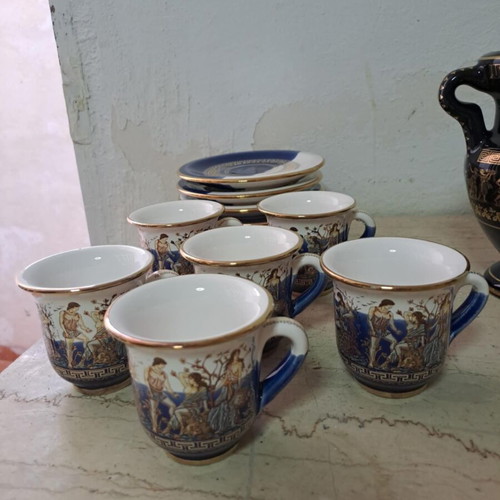 Handmade 24K gold-plated coffee cup set like new
