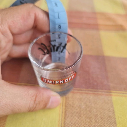 Smirnoff Vodka shot glass used, collectible from 90-2000 decade