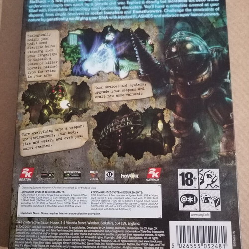 Bioshock Steelbook edition for PC, like new