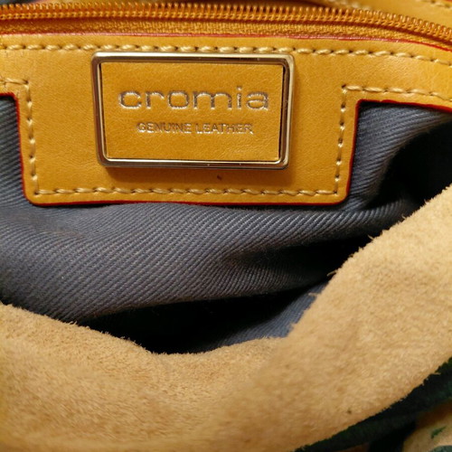 Cromia Boho Large Leather Crossbody Bag new, beige and brown