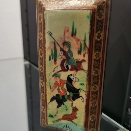Persian box used with hand painting and Khatam inlay