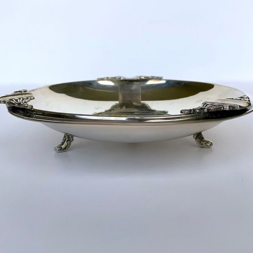 Silver ashtray 925 used with 3 carved legs