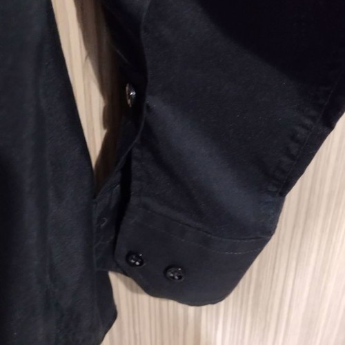 Fulvio deste men's shirt large used, black wrinkle-free