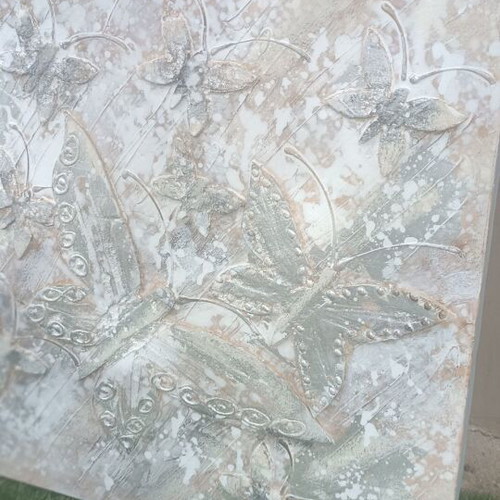Canvas painting used with butterfly theme