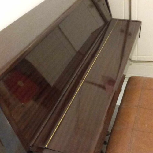 Kawasaki Upright Piano brown glossy, like new