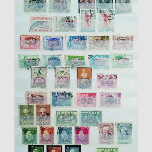 Complete used stamp series 1945-1959, pack of 36