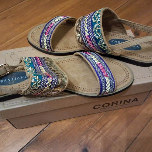 Yfantidis Women's Flat Sandals new, multicolor, size 38
